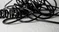 Macro shot of tangled chaotic wires